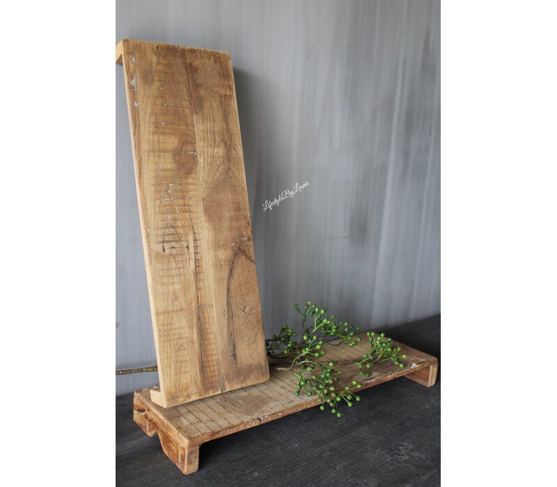 Langwerpige houten bajot 50 x 17 cm