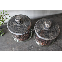 Glazen opberg pot Groningen 15x12cm