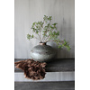 Ronde metalen oude waterkruik 34x34cm