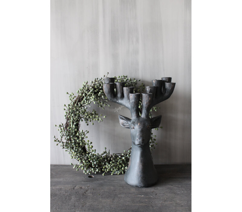 Kandelaar hert ornament voor 10 dinerkaarsen 35cm