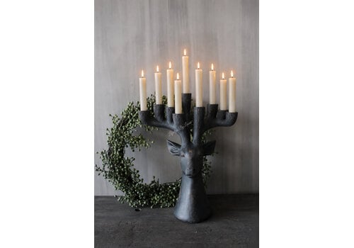 Kandelaar hert ornament voor 10 dinerkaarsen 35cm