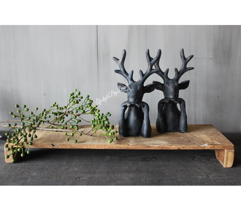 Ornament hert Old black 20cm