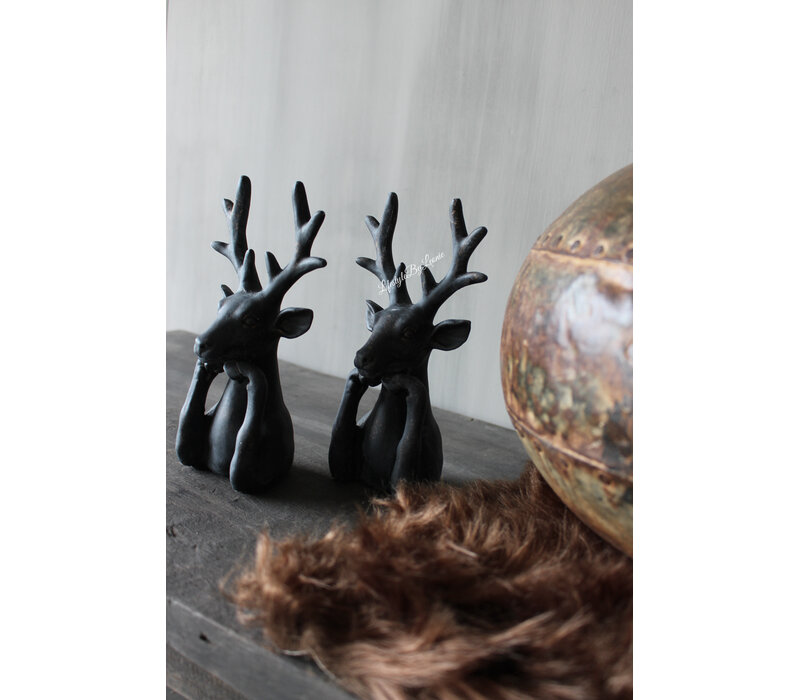Ornament hert Old black 20cm