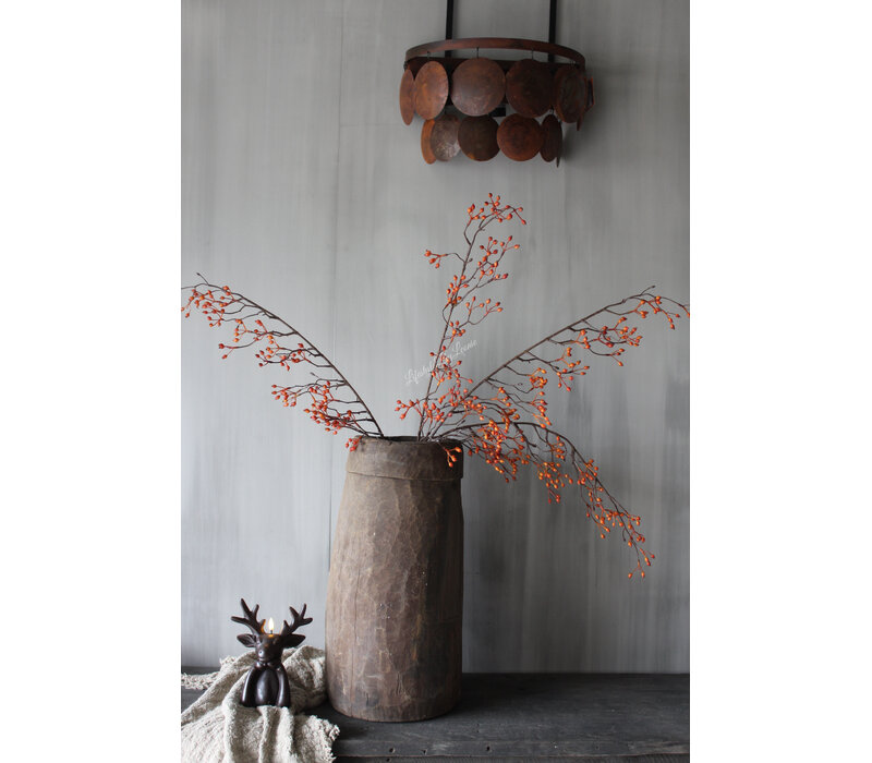 Namaak rozenbottel tak Rosa Canina oranje 105cm