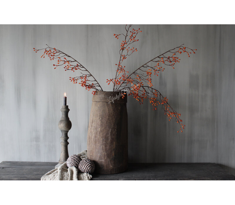 Namaak rozenbottel tak Rosa Canina oranje 105cm