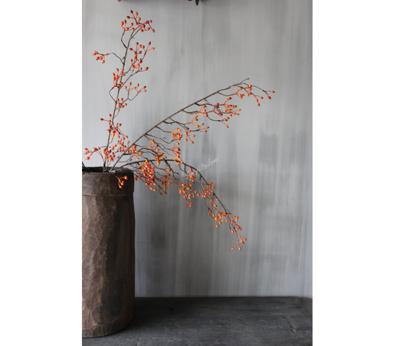 Namaak rozenbottel tak Rosa Canina oranje 105cm