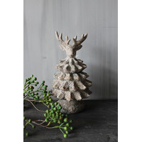 Stenen hert ornament Old Grey 22cm