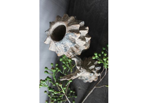 Stenen hert ornament Old Grey 19 cm