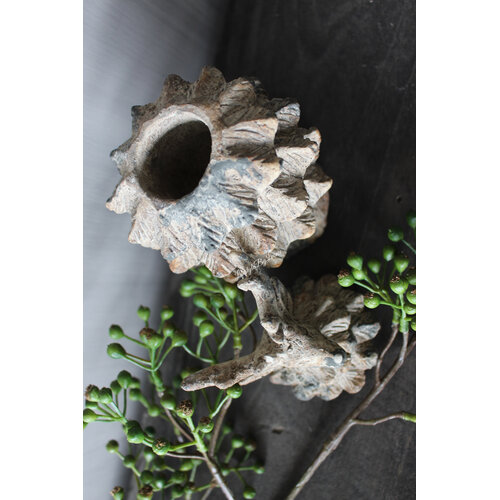 Stenen hert ornament Old Grey 19 cm 