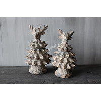 Stenen hert ornament Old Grey 19cm