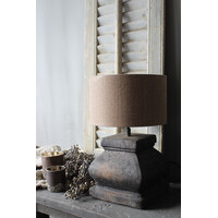 Stenen vierkante lampvoet Old brown 20x20cm