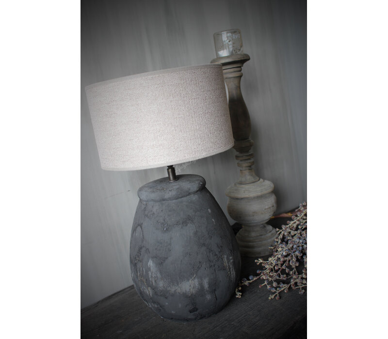 Stenen kruik lampvoet Druppel Old black 37 x 21cm