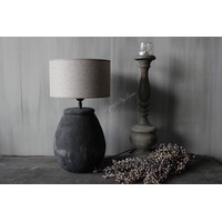 Stenen kruik lampvoet Druppel Old black 37 x 21cm