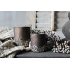 Glazen windlicht Chocolat brown glitter 10cm