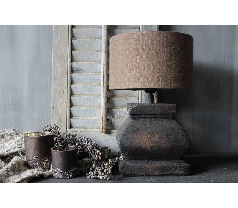 Glazen windlicht Chocolat brown glitter 10cm