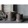 Glazen windlicht Chocolat brown glitter 8cm