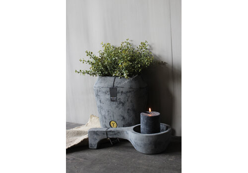 Brynxz Brynxz ovale stenen pot Stone black 25cm