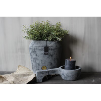 Brynxz ovale stenen pot Stone black 25cm