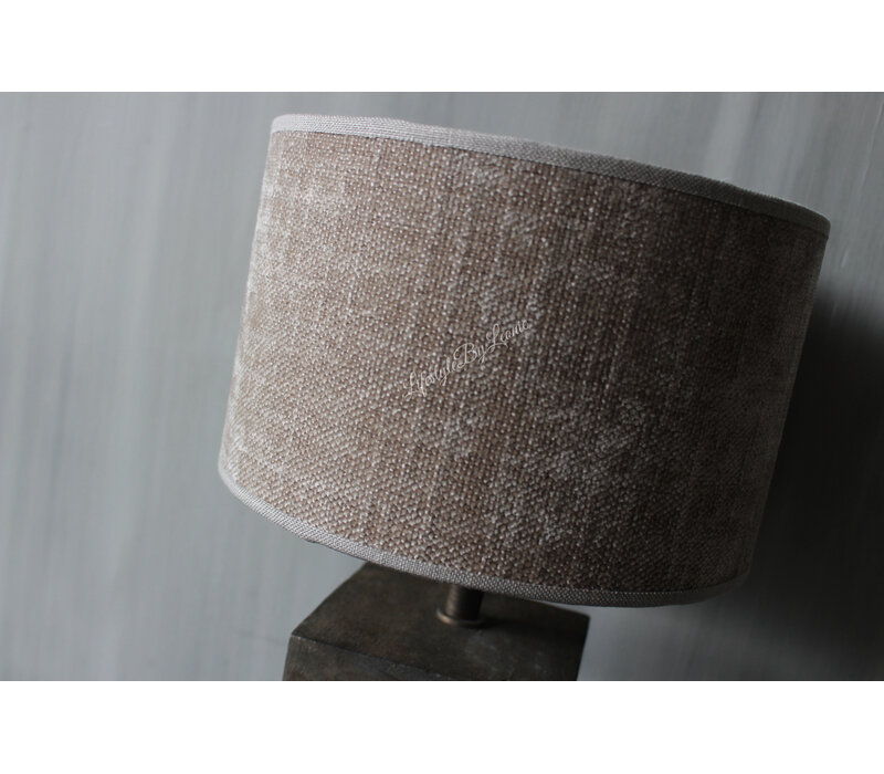 Cilinder lampenkap ruw linnen Taupe 20cm