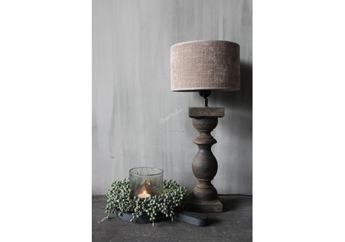 Cilinder lampenkap ruw linnen Taupe 20cm