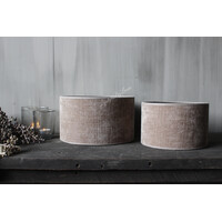 Cilinder lampenkap ruw linnen Taupe 20cm