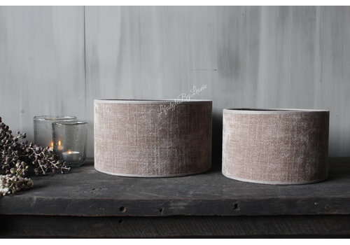 Cilinder lampenkap ruw linnen Taupe 25cm