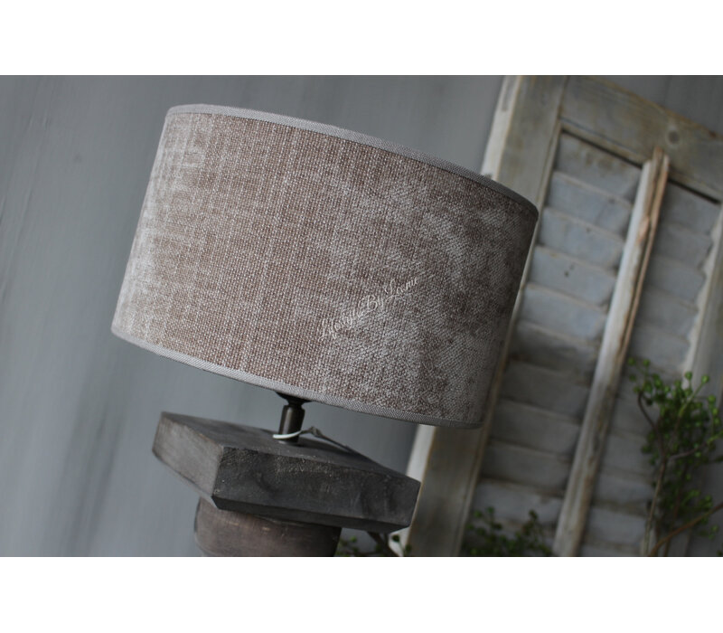 Cilinder lampenkap ruw linnen Taupe 25cm