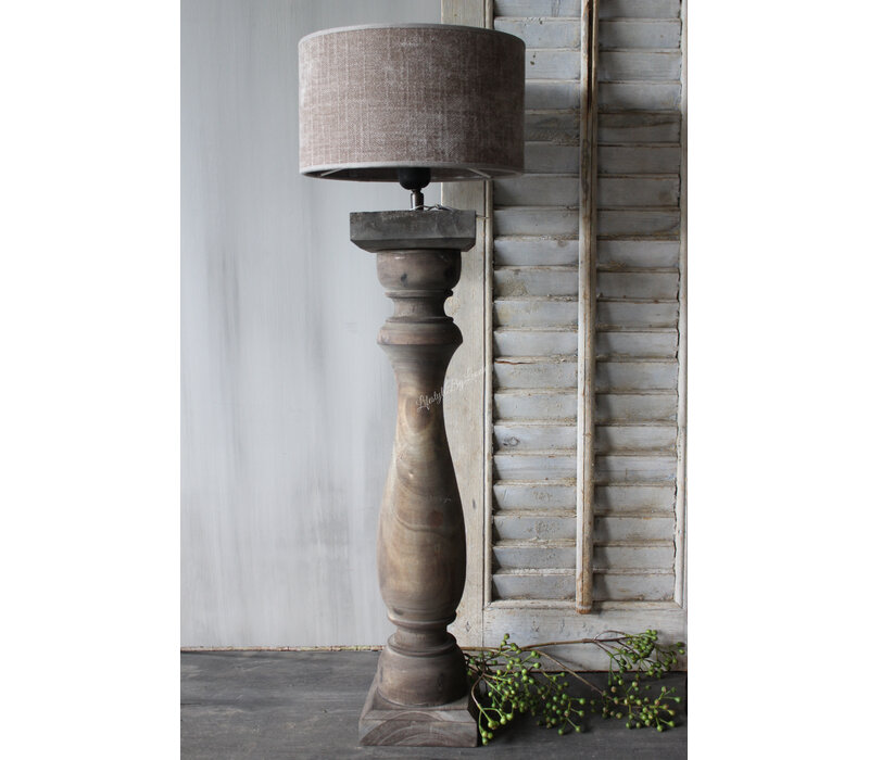 Cilinder lampenkap ruw linnen Taupe 25cm
