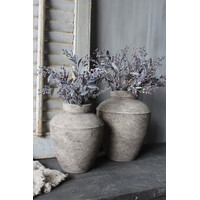 Sobere stenen kruik Taupe / black 26x22cm