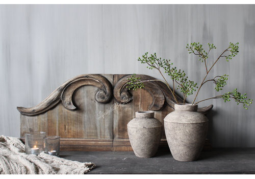 Sobere stenen kruik Taupe / black 26x22cm