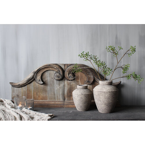 Sobere stenen kruik Taupe / black 26x22cm 
