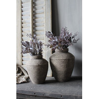 Sobere stenen kruik Taupe / black 26x22cm