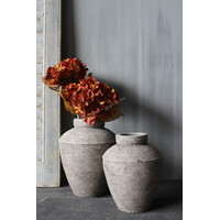 Sobere stenen kruik Taupe / black 22x18cm