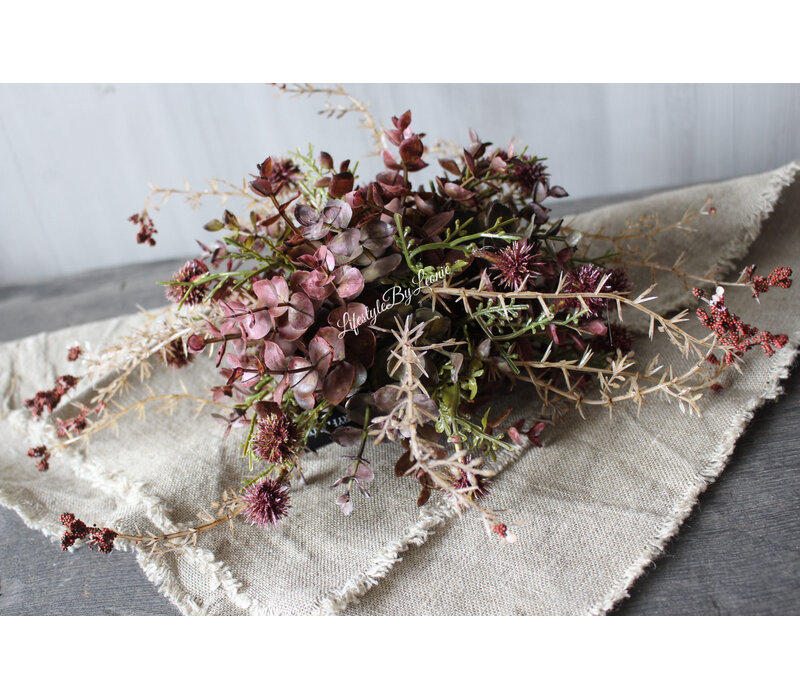 Namaak bos / deco bol Eucalyptus Burgundy 23cm