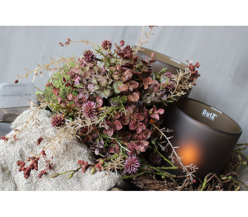 Namaak bos / deco bol Eucalyptus Burgundy 23cm