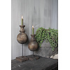 Houten bol kandelaar op voet Brown 41 cm