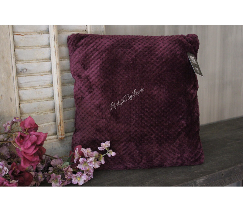 Kussen flanel Burgundy diamond 45x45cm