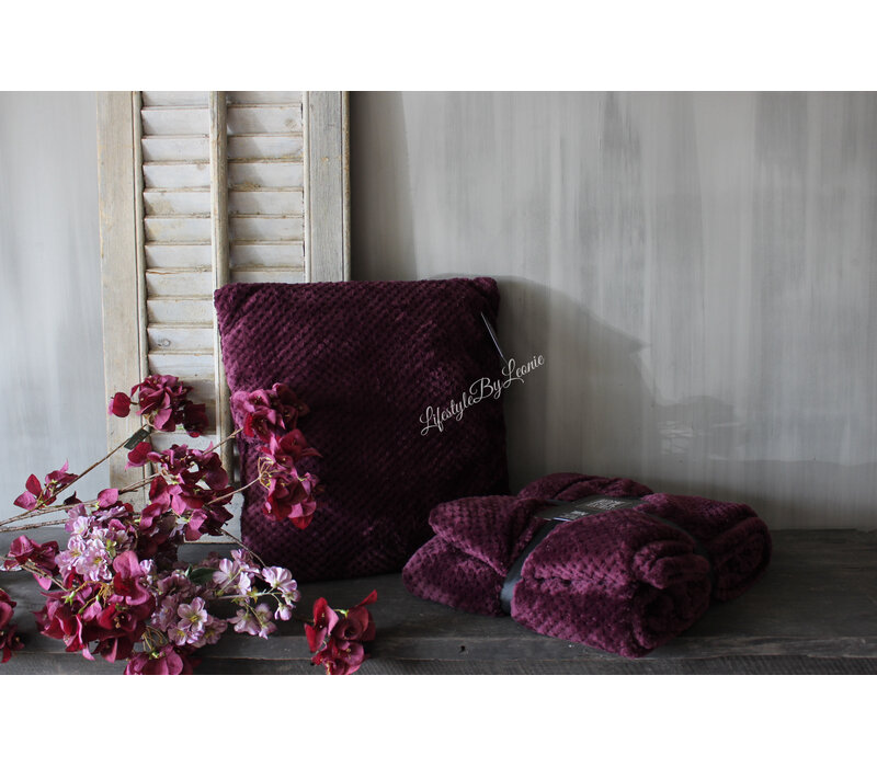Kussen flanel Burgundy diamond 45x45cm