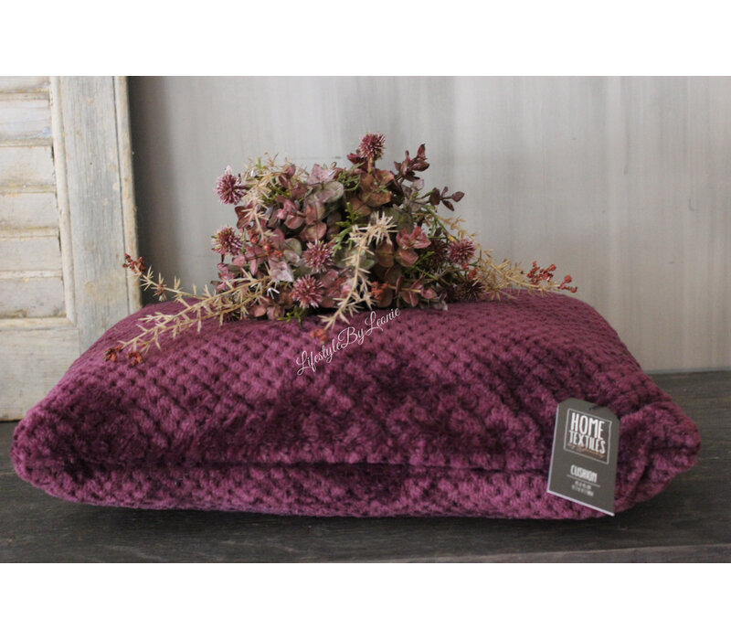 Kussen flanel Burgundy diamond 45x45cm