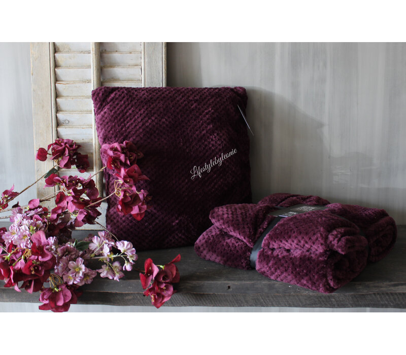Kussen flanel Burgundy diamond 45x45cm