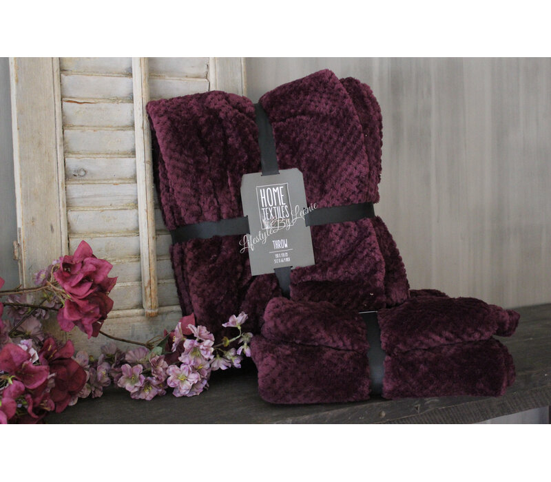 Plaid flanel Burgundy diamond 170x130cm
