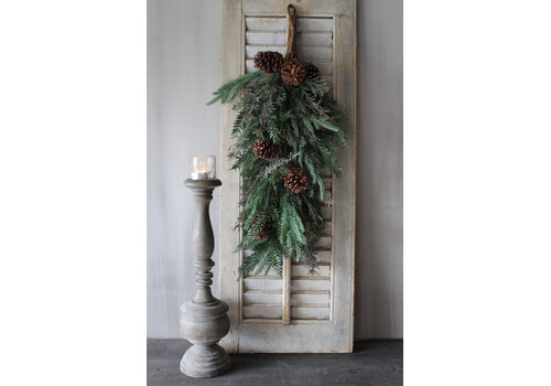Namaak cedar toef gemixt groen 80 cm