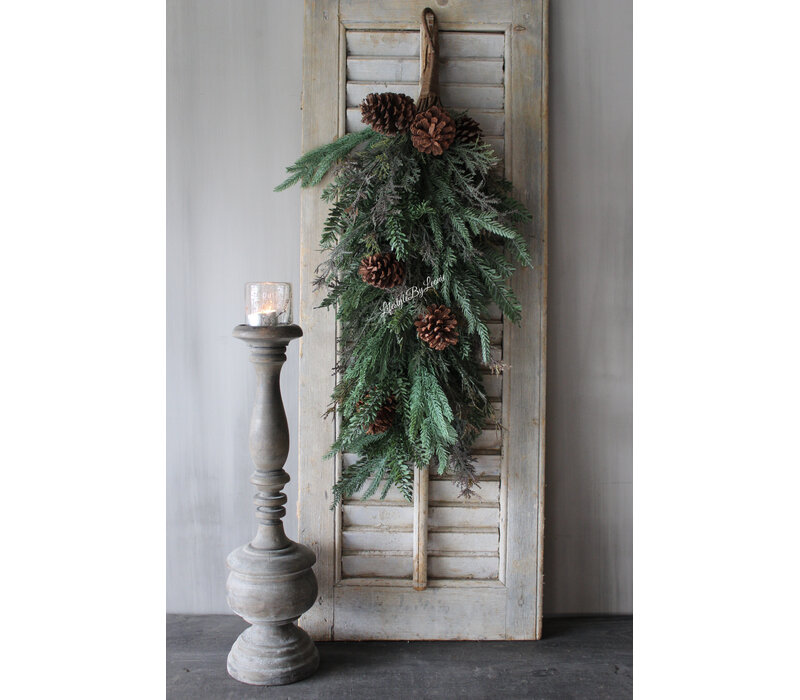 Namaak cedar toef gemixt groen 80cm