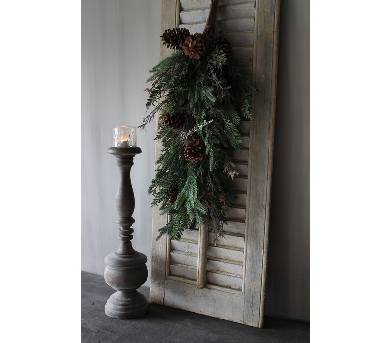 Namaak cedar toef gemixt groen 80cm