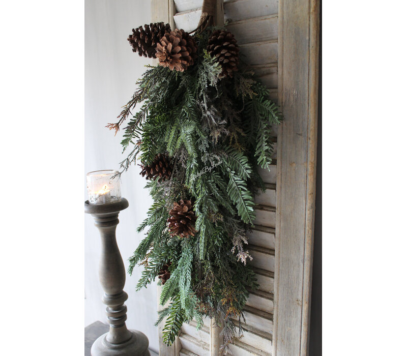 Namaak cedar toef gemixt groen 80cm