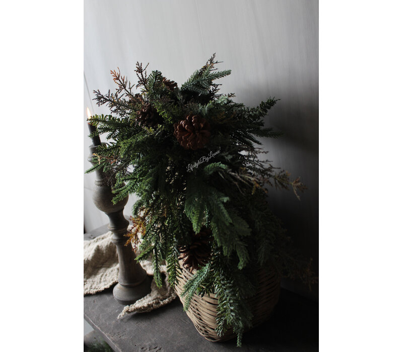 Namaak cedar toef gemixt groen 80cm