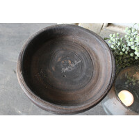 Houten ronde schaal op voet Woodie 20x12cmH