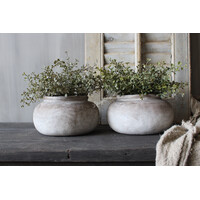 Rond stenen potje Noor 20x11cm