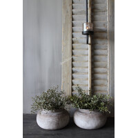 Rond stenen potje Noor 20x11cm