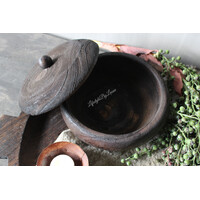 Houten ronde pot met deksel Woodie 20x11cm